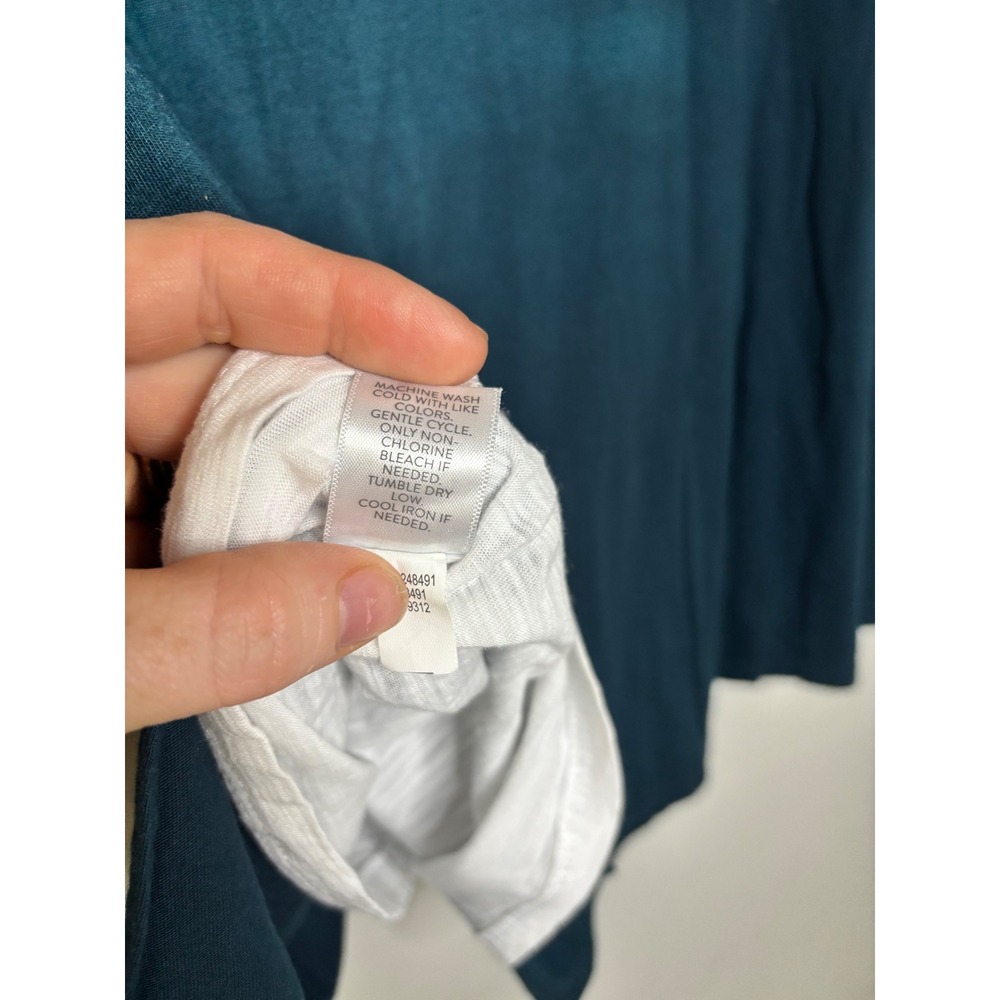 J.Jill Double Layer Long Sleeve Tee Teal‎ Cotton Tencel Modal Small - Picture 5 of 5
